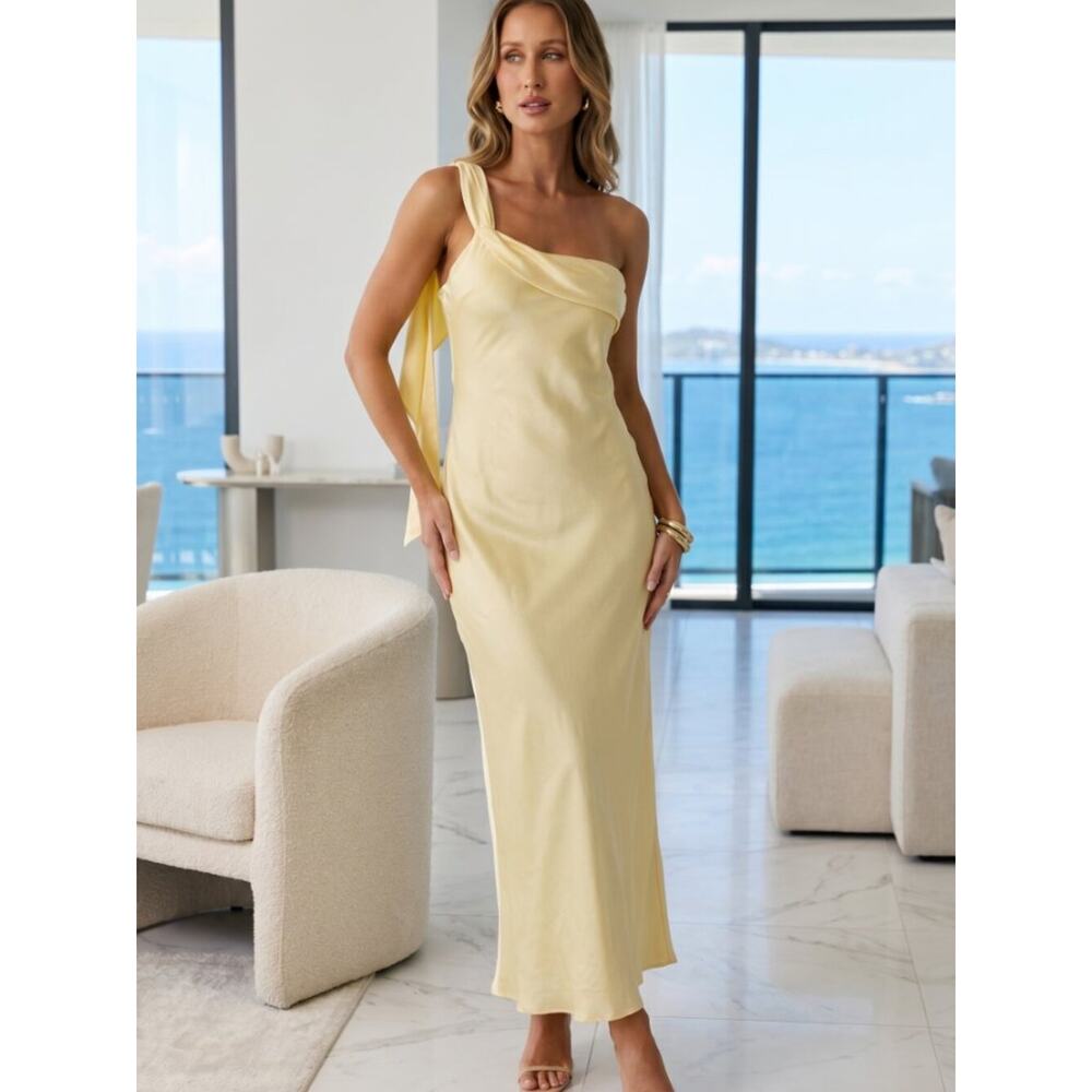 NEW! REVOLVE Australia SHOWPO Her Comes the Sun Celix satin maxi dress US M - Picture 7 of 11